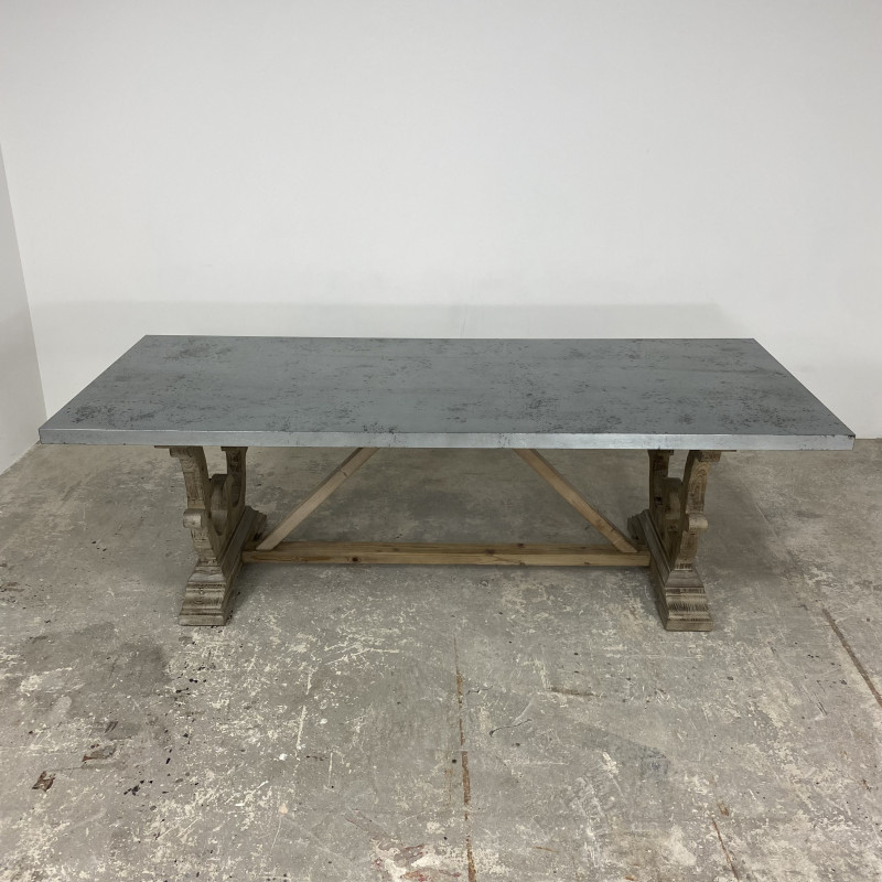 Ventura Zinc Top Dining Table Large