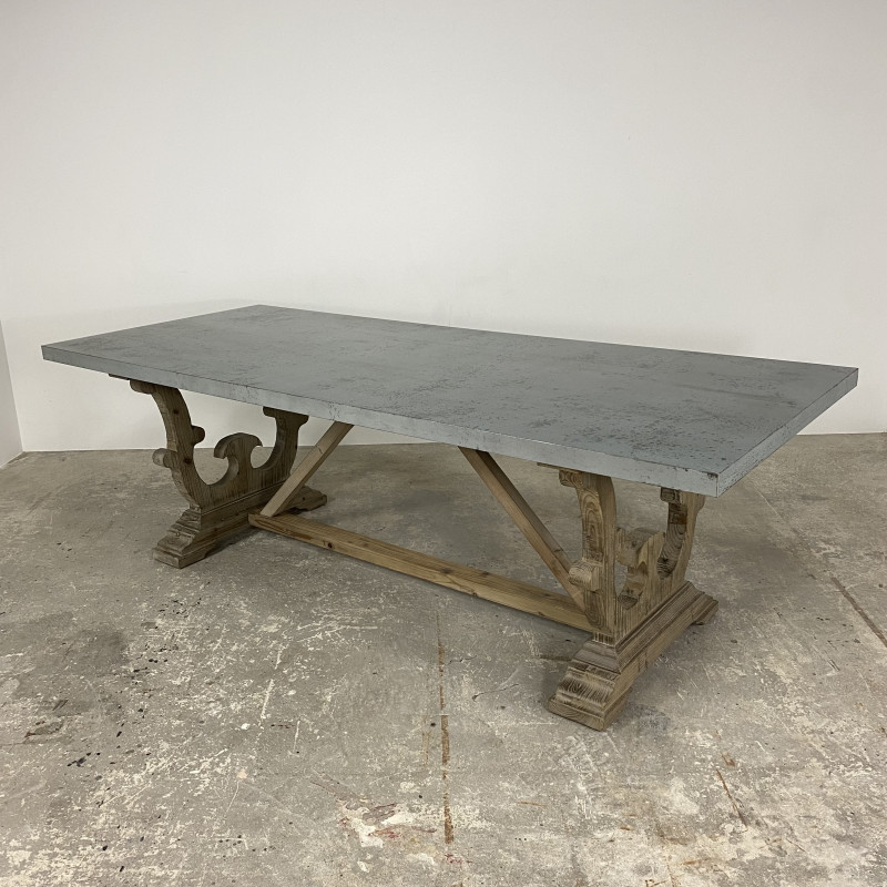 Ventura Zinc Top Dining Table Large