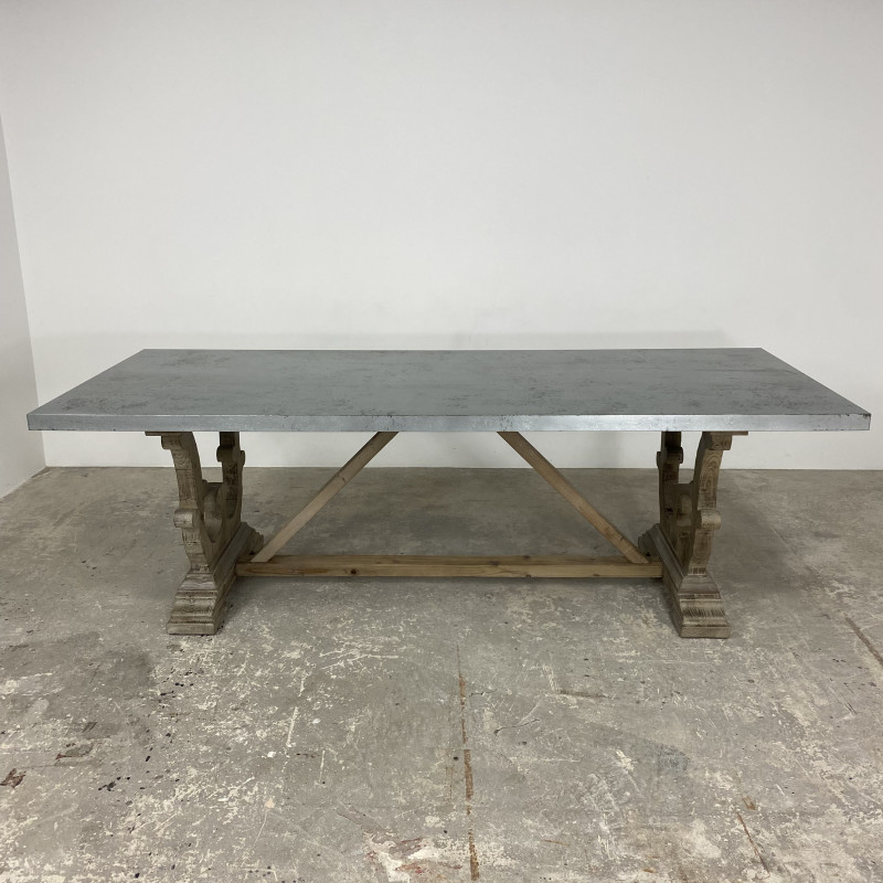 Ventura Zinc Top Dining Table Large