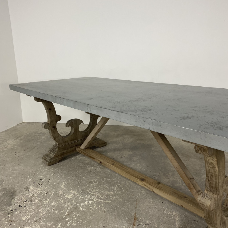 Ventura Zinc Top Dining Table Large