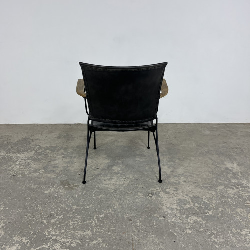 Black Leather Low Back Chair