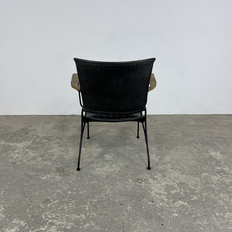 Black Leather Low Back Chair