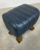 Blue Leather Footstool Blue Leather Footstool
