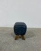 Blue Leather Footstool Blue Leather Footstool