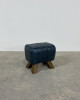 Blue Leather Footstool Blue Leather Footstool