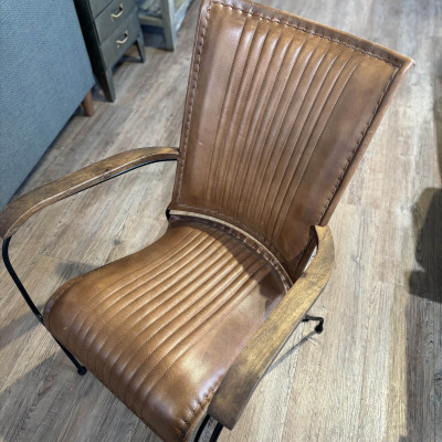 High Back Metal Chair Brown