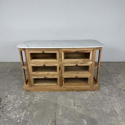 Marble & Acacia Kitchen Island Marble & Acacia Kitchen Island