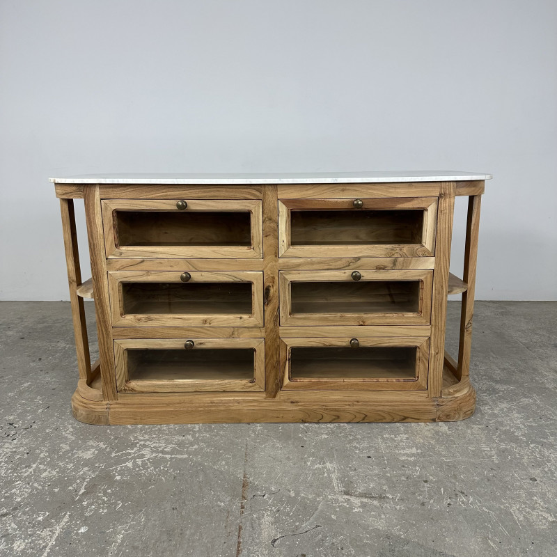 Marble & Acacia Kitchen Island Marble & Acacia Kitchen Island