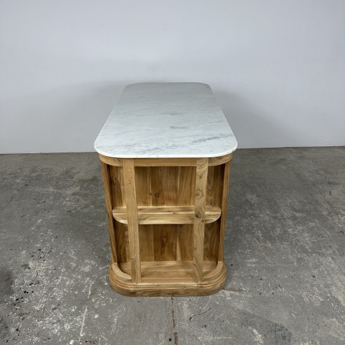 Marble & Acacia Kitchen Island Marble & Acacia Kitchen Island