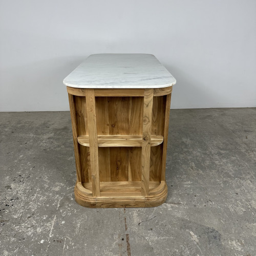 Marble & Acacia Kitchen Island Marble & Acacia Kitchen Island