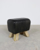 Black Leather Footstool Black Leather Footstool