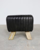 Black Leather Footstool Black Leather Footstool